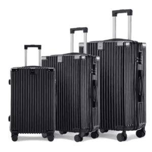 Kit de Malas de Viagem com 3 Peças Preta