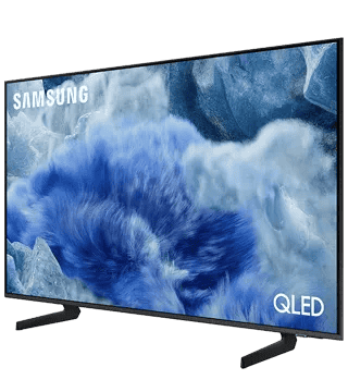 Televisão Samsung QLED 4K com cores vibrantes e alta definição.