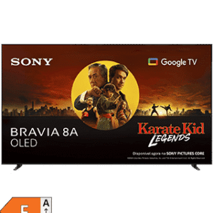 Televisão Sony Bravia 8A OLED com Karate Kid Legends, compatível com Google TV.