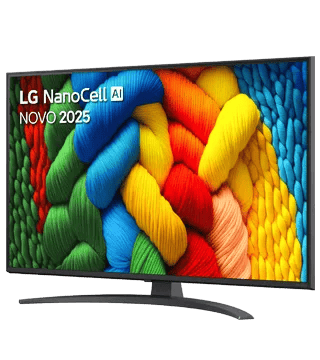 Televisão LG NanoCell AI NOVO 2025 com cores vibrantes e tecnologia avançada.