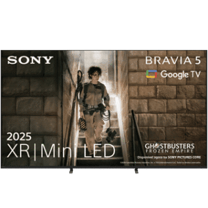 Televisão Sony BRAVIA 5 com tecnologia XR e Min LED, ideal para uma experiência de cinema em casa.