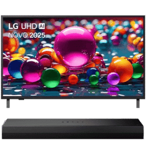 Televisão LG UHD AI com cores vibrantes e tecnologia avançada para uma experiência visual superior.