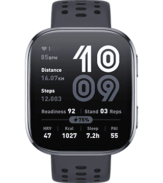 Relógio inteligente com monitor de frequência cardíaca, passos e saúde, ideal para fitness e bem-est.