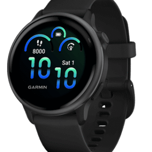 Relógio Garmin com monitor de atividades e notificações, ideal para fitness e saúde.