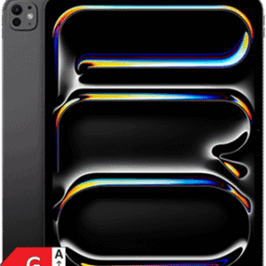 Imagem de um iPhone 13 Pro preto com tela OLED brilhante e design elegante.