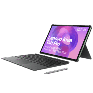 Lenovo IdeaPad Tab Pro com teclado e stylus, tecnologia avançada para produtividade.