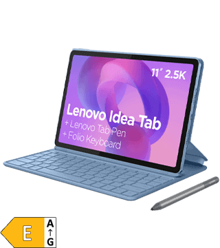 Tablet Lenovo Idea Tab com teclado e stylus, ideal para produtividade e entretenimento.