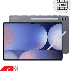 Tablet com eSIM e stylus para uso profissional e pessoal.