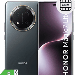 Smartphone Honor Magic Z Lite com câmera circular e suporte eSIM, design moderno e elegante.
