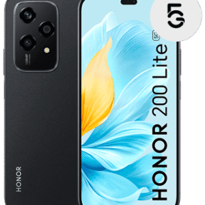 Smartphone Honor 200 Lite com câmara tripla e ecrã de alta resolução.
