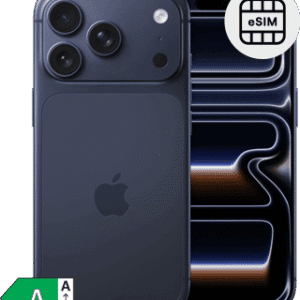 Smartphone Apple com câmeras múltiplas e suporte eSIM para conectividade eficiente.