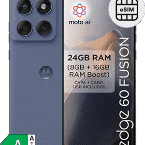 Telefone inteligente Motorola com 24GB RAM e câmeras avançadas.
