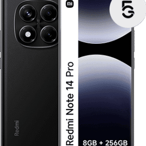 Smartphone Redmi Note 14 Pro com câmeras múltiplas e design moderno.