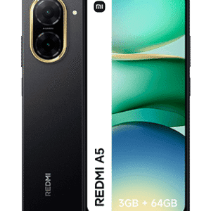 Câmara do Xiaomi Redmi A5 com lente dupla e design elegante.