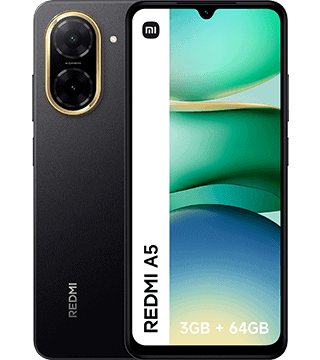 Câmara do Xiaomi Redmi A5 com lente dupla e design elegante.